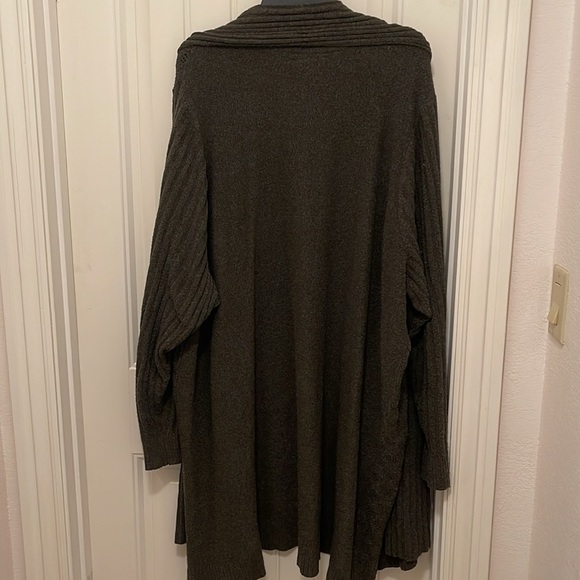 Lane Bryant Shawl neck cable knit open front cardigan women’s 26/28 dark green‎ - Picture 7 of 14